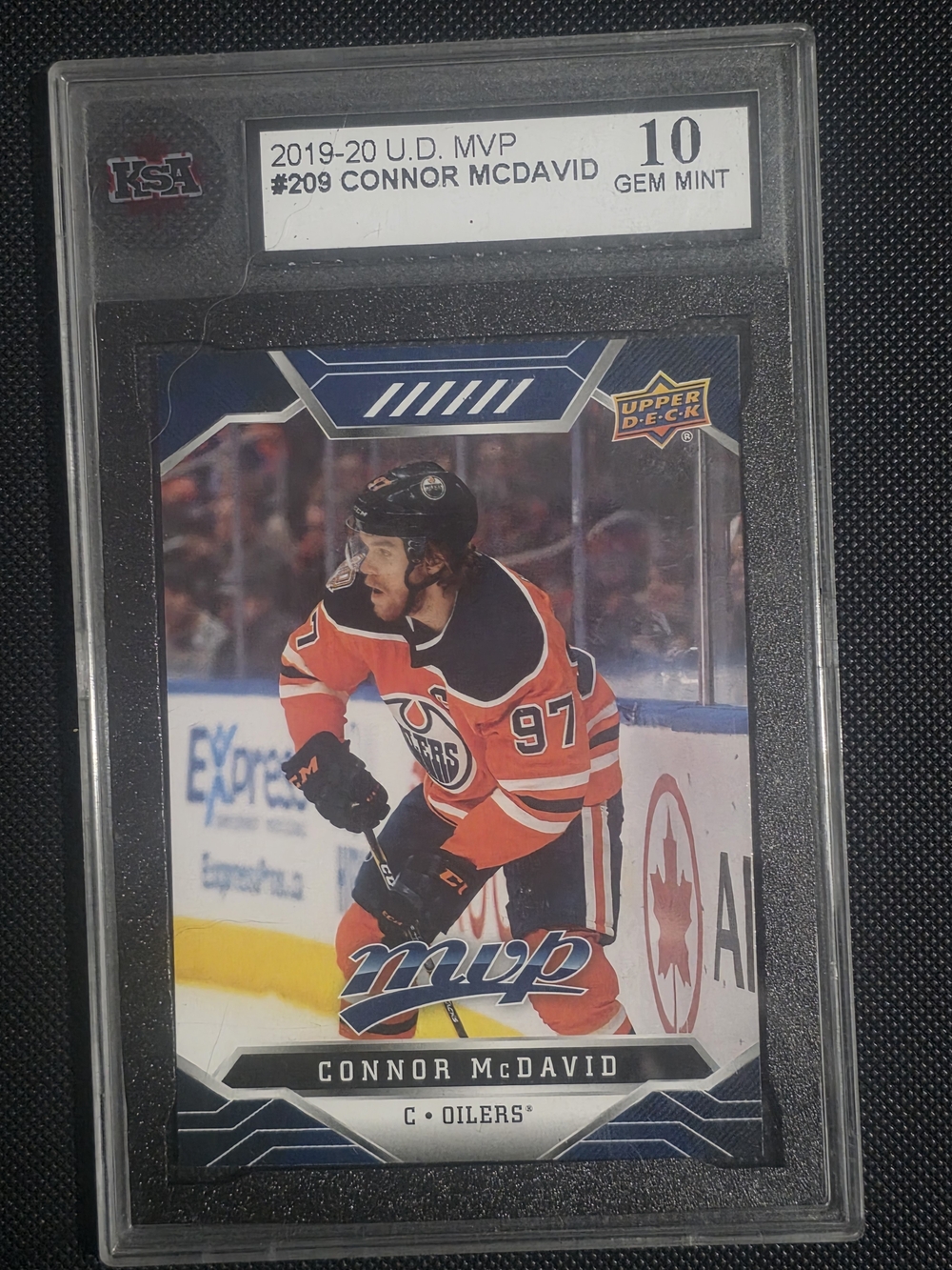 2019-20 U.D. MVP Connor McDavid Hockey Card - Orange